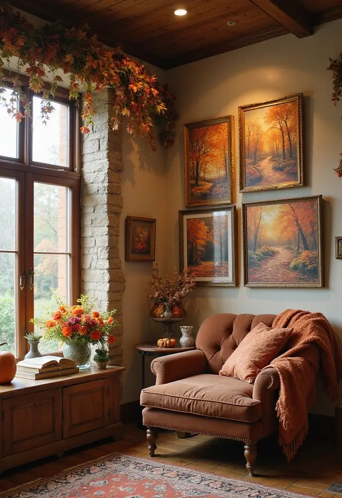 25 Autumn Book and Candle Decor Ideas for Relaxing Nights 22 25 Autumn Book and Candle Decor Ideas for Relaxing Nights - 10. Autumn-Themed Art