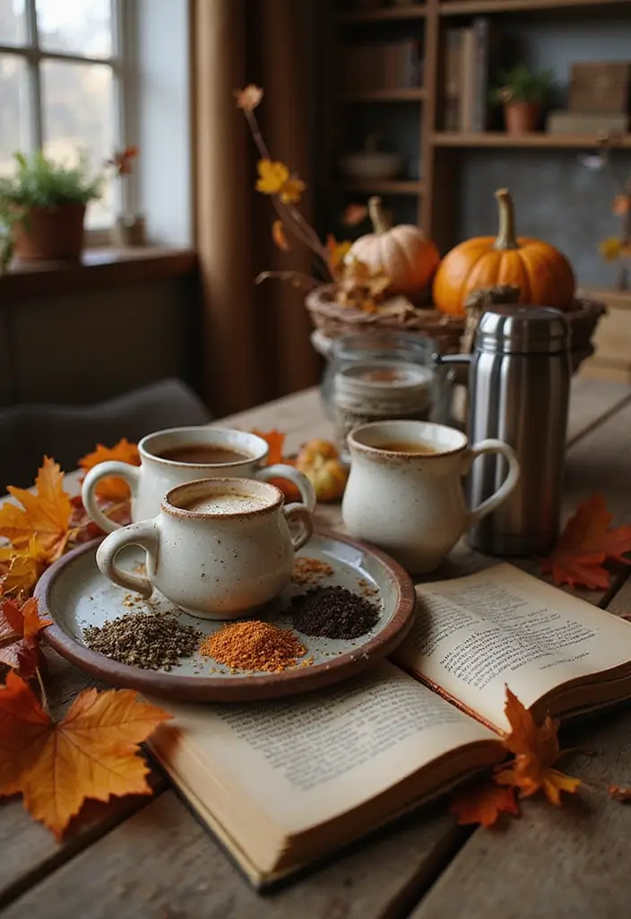 25 Autumn Book and Candle Decor Ideas for Relaxing Nights 23 25 Autumn Book and Candle Decor Ideas for Relaxing Nights - 11. Enjoying Tea or Hot Cocoa