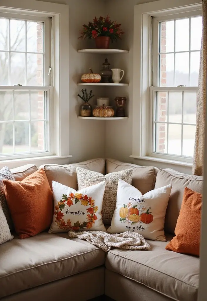 25 Autumn Book and Candle Decor Ideas for Relaxing Nights 49 25 Autumn Book and Candle Decor Ideas for Relaxing Nights - 17. Seasonal Pillow Covers
