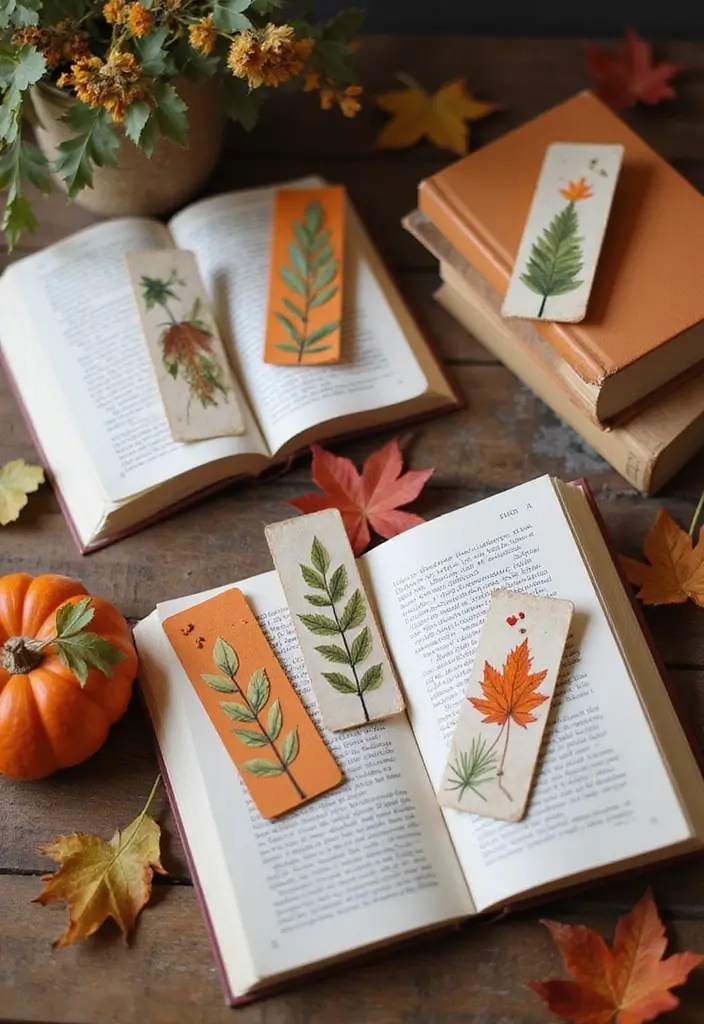25 Autumn Book and Candle Decor Ideas for Relaxing Nights 19 25 Autumn Book and Candle Decor Ideas for Relaxing Nights - 9. Seasonal Bookmarks