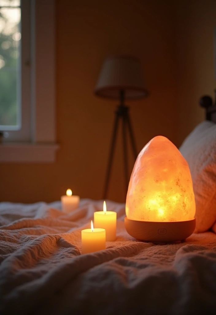 25 Bedroom Decor Ideas with Candles and Lamps for a Cozy Ambiance 34 25 Bedroom Decor Ideas with Candles and Lamps for a Cozy Ambiance - 10. Ambient Himalayan Salt Lamps