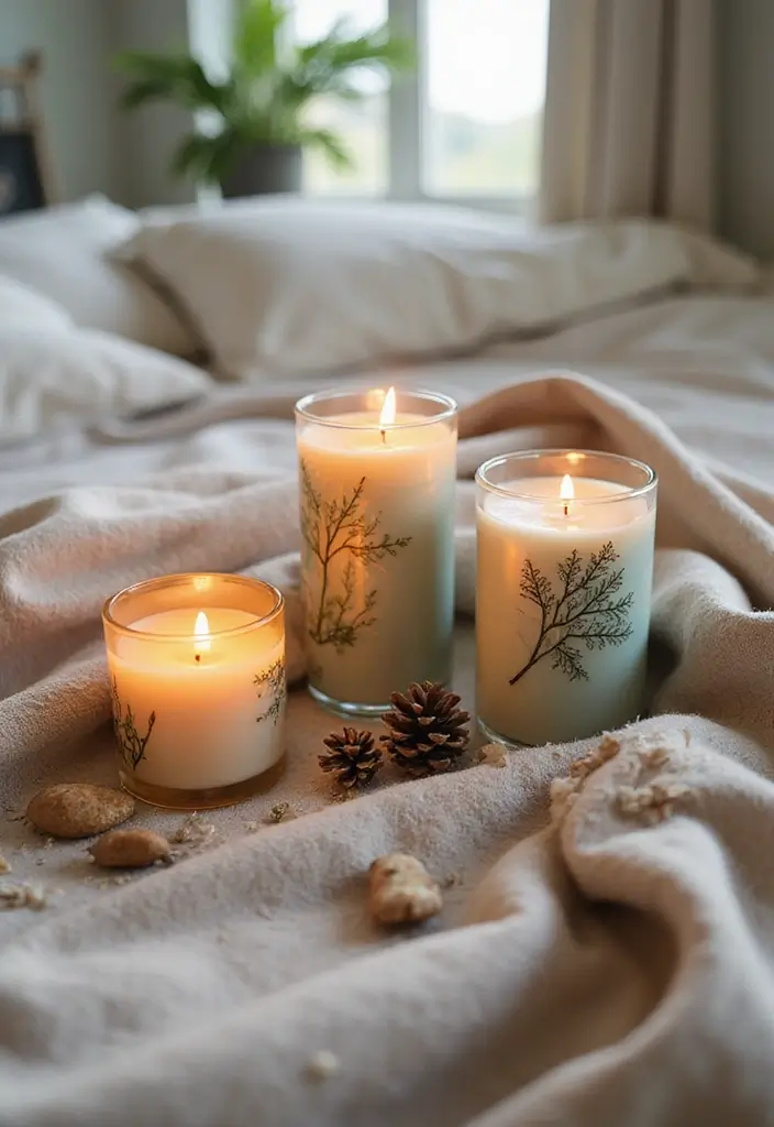 25 Bedroom Decor Ideas with Candles and Lamps for a Cozy Ambiance 45 25 Bedroom Decor Ideas with Candles and Lamps for a Cozy Ambiance - 17. Customized Candle Holders