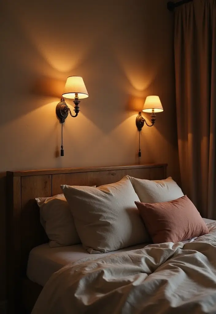 25 Bedroom Decor Ideas with Candles and Lamps for a Cozy Ambiance 18 25 Bedroom Decor Ideas with Candles and Lamps for a Cozy Ambiance - 6. Wall Sconces with Candles