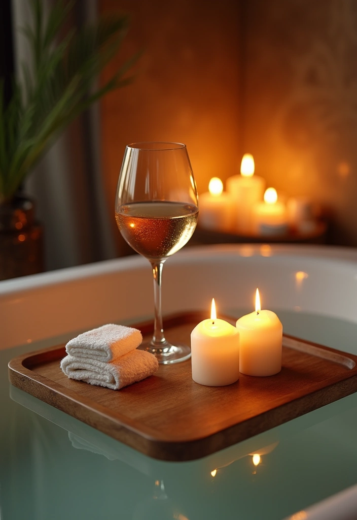 25 Bedroom Decor Ideas with Candles and Lamps for a Cozy Ambiance 25 25 Bedroom Decor Ideas with Candles and Lamps for a Cozy Ambiance - 7. Candlelit Bath Tray