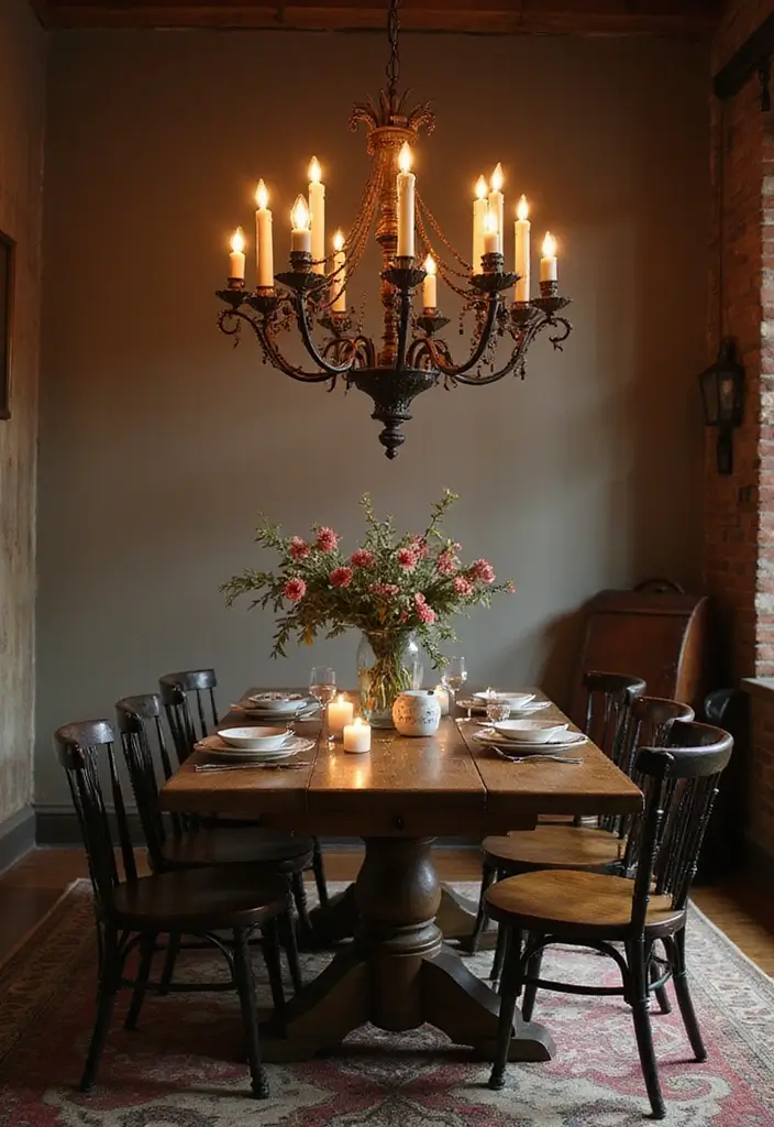 25 Candle Chandelier Decor Ideas That Add Elegant Drama 51 25 Candle Chandelier Decor Ideas That Add Elegant Drama - 13. Statement Piece over Dining