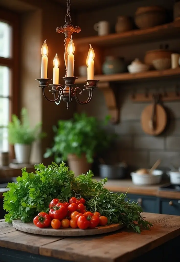 25 Candle Chandelier Decor Ideas That Add Elegant Drama 9 25 Candle Chandelier Decor Ideas That Add Elegant Drama - 3. Farmhouse Kitchen Chic