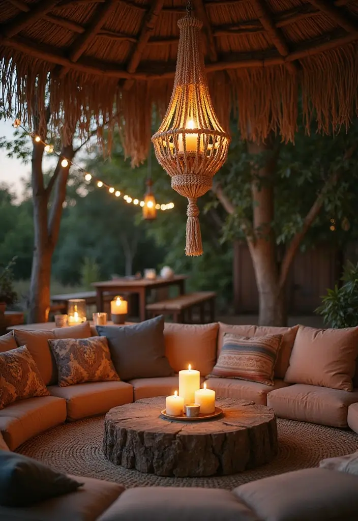 25 Candle Chandelier Decor Ideas That Add Elegant Drama 12 25 Candle Chandelier Decor Ideas That Add Elegant Drama - 4. Boho Vibes with Macrame