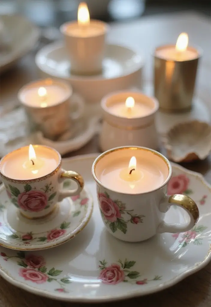 25 Candle Decor Ideas to Make Every Corner Feel Inviting 57 25 Candle Decor Ideas to Make Every Corner Feel Inviting - 15. Candle Accents in Unusual Containers