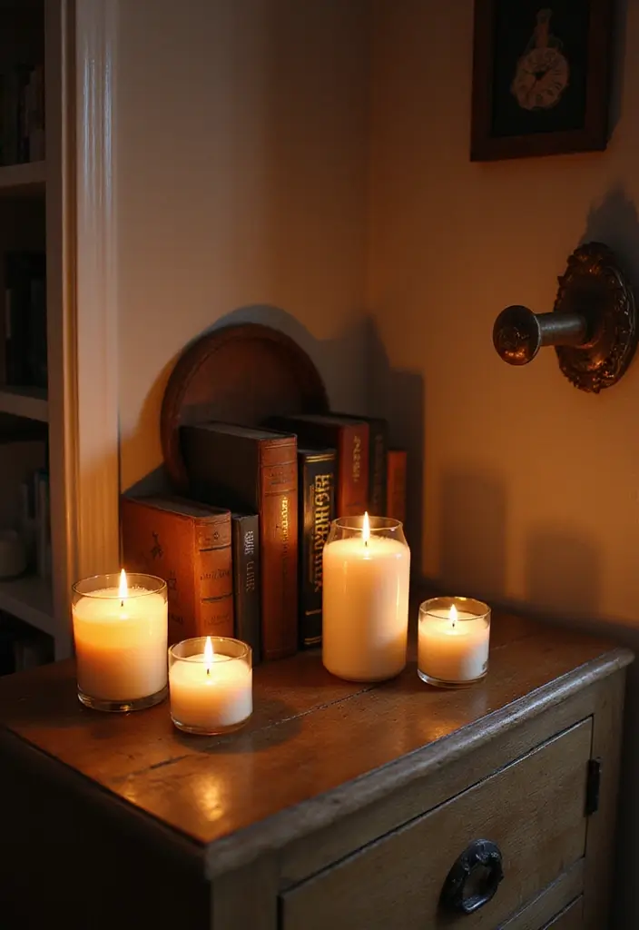 25 Candle Decor Ideas to Make Every Corner Feel Inviting 70 25 Candle Decor Ideas to Make Every Corner Feel Inviting - 22. Candle Accents in Unexpected Places
