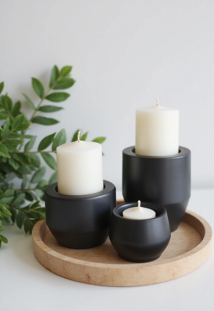 25 Candle Decor Ideas to Make Every Corner Feel Inviting 11 25 Candle Decor Ideas to Make Every Corner Feel Inviting - 3. Minimalist Candle Display