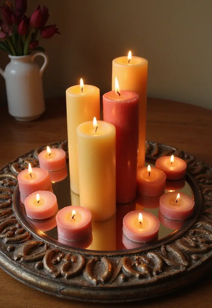 25 Candle Decor Ideas to Make Every Corner Feel Inviting 36 25 Candle Decor Ideas to Make Every Corner Feel Inviting - 8. Candle Displays with Mirrors