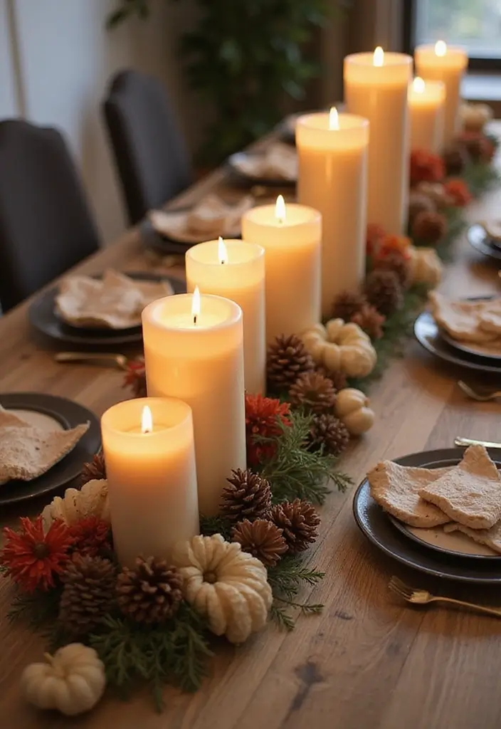 25 Candle Decor Ideas to Make Every Corner Feel Inviting 37 25 Candle Decor Ideas to Make Every Corner Feel Inviting - 9. Table Runner with Candles
