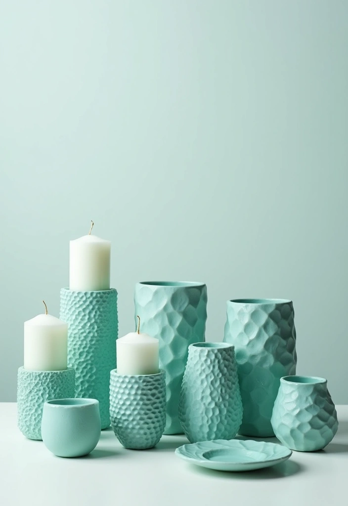 25 Candle Stick Decor Ideas That Instantly Add Warmth 38 25 Candle Stick Decor Ideas That Instantly Add Warmth - 10. Textured Turquoise Candle Holders