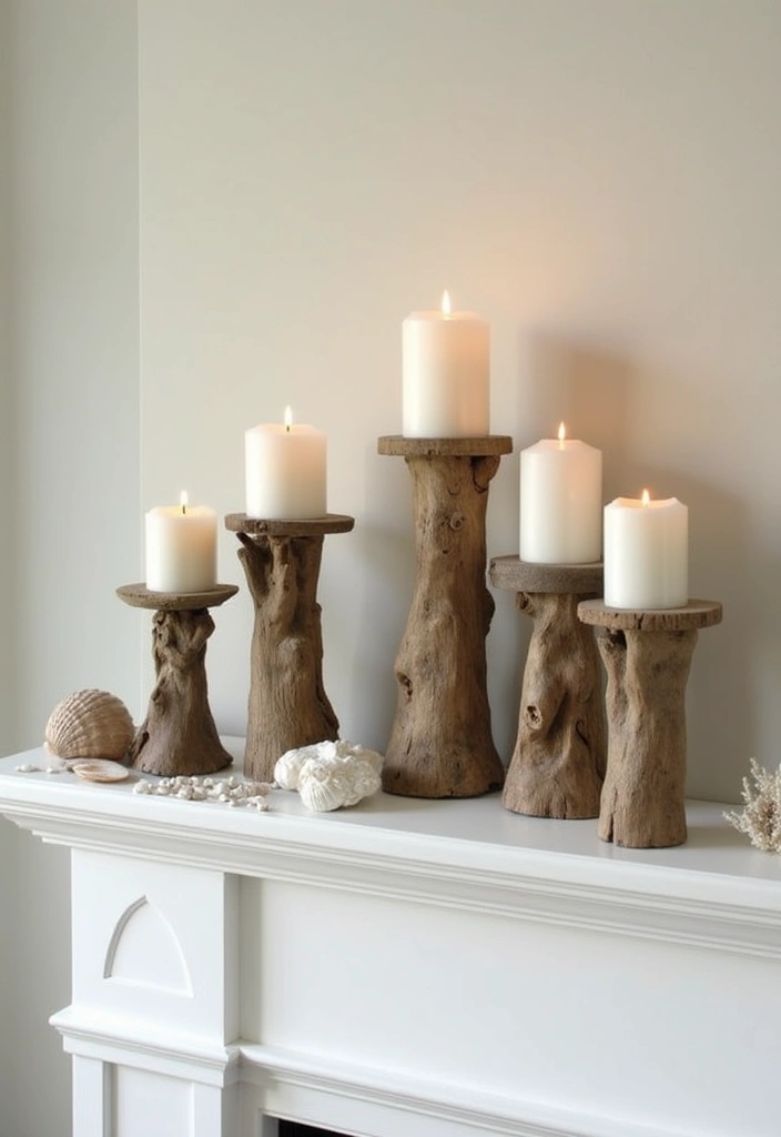 25 Candle Stick Decor Ideas That Instantly Add Warmth 2 25 Candle Stick Decor Ideas That Instantly Add Warmth - 2. Driftwood Candle Holders