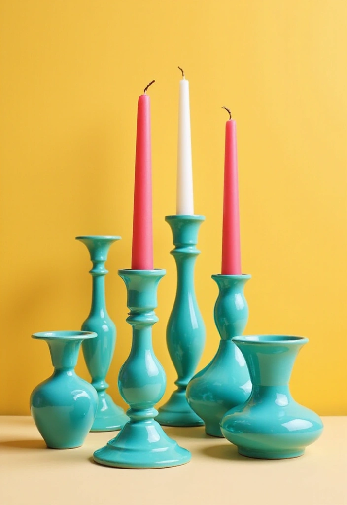 25 Candle Stick Decor Ideas That Instantly Add Warmth 9 25 Candle Stick Decor Ideas That Instantly Add Warmth - 3. Turquoise Ceramic Holders