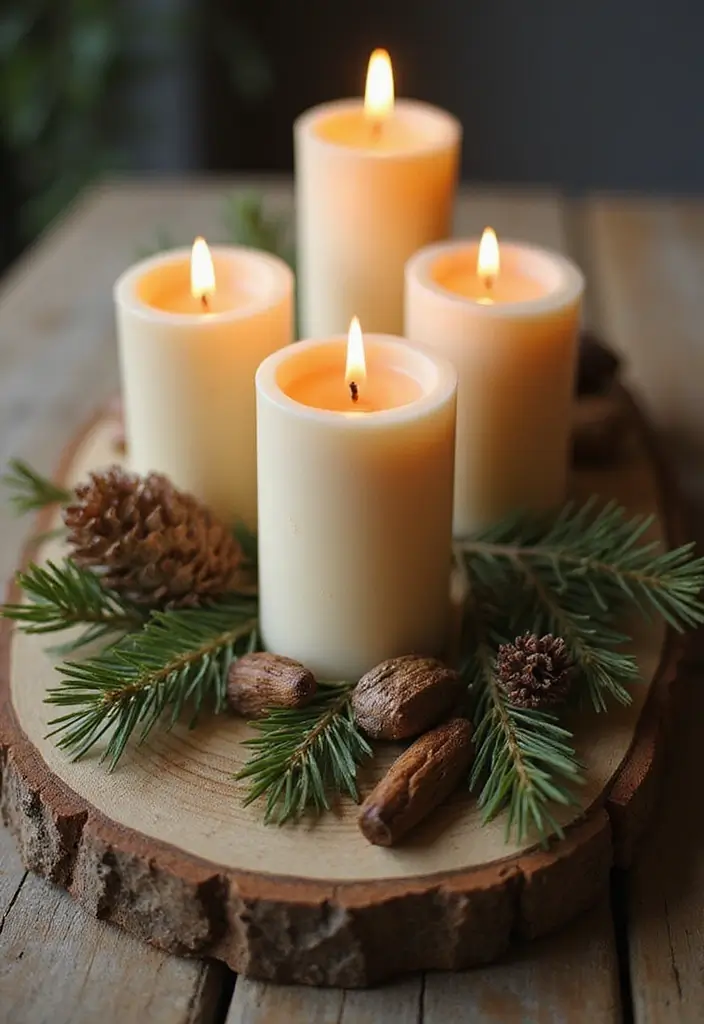 25 Candle Tray Decor Ideas for Organized Living Rooms 2 25 Candle Tray Decor Ideas for Organized Living Rooms - 2. Rustic Charm with Wood Accents