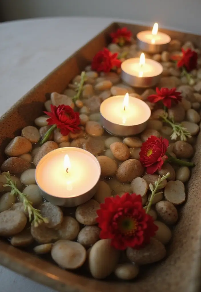 25 Candle Tray Decor Ideas for Organized Living Rooms 63 25 Candle Tray Decor Ideas for Organized Living Rooms - 21. Floating Candle Displays
