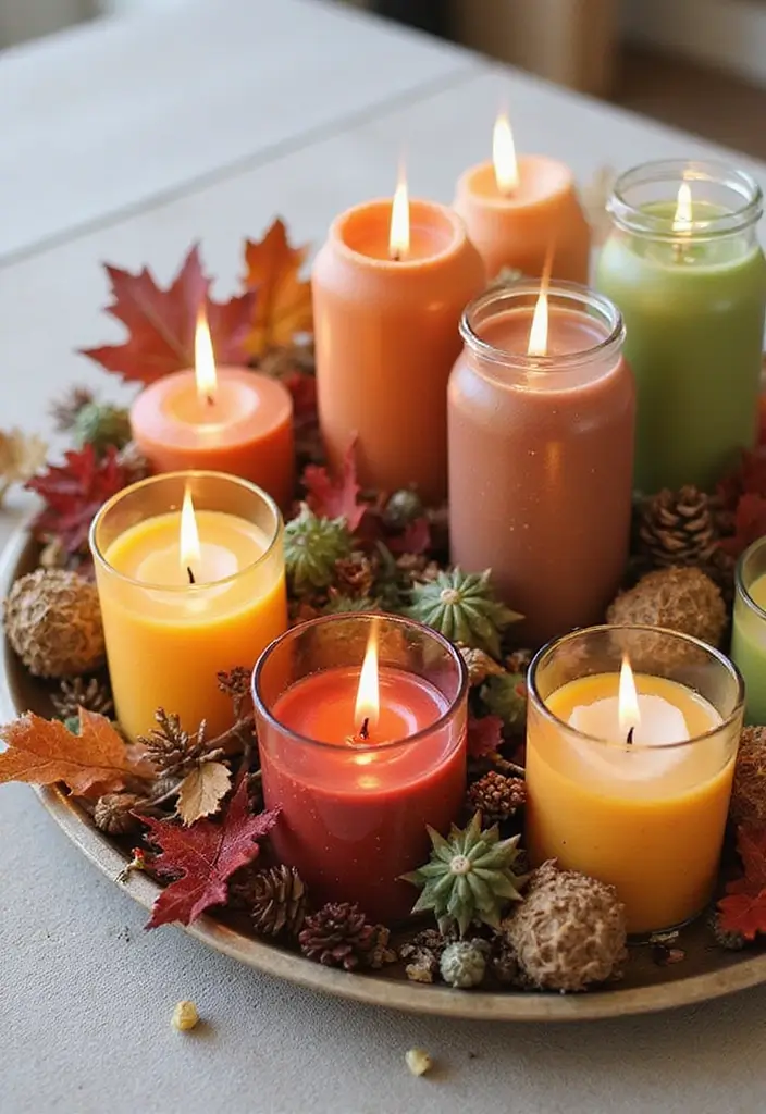 25 Candle Tray Decor Ideas for Organized Living Rooms 81 25 Candle Tray Decor Ideas for Organized Living Rooms - 25. Candle Styling for Seasonal Celebrations