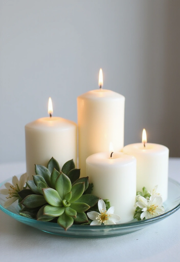 25 Candle Tray Decor Ideas for Organized Living Rooms 16 25 Candle Tray Decor Ideas for Organized Living Rooms - 4. Bright and Breezy Whites