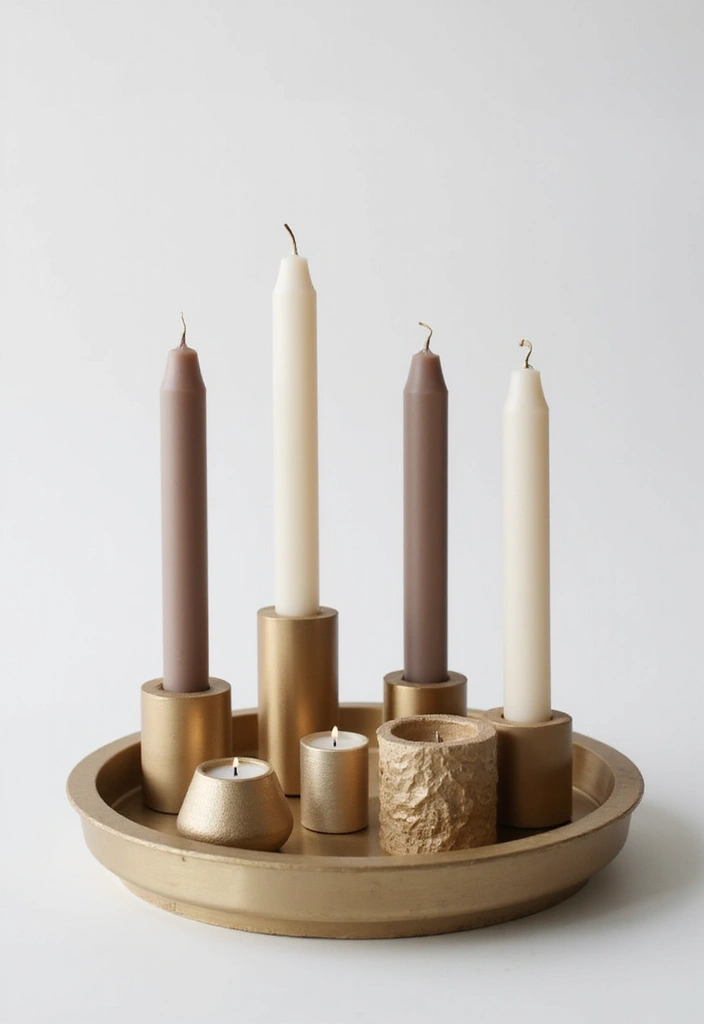 25 Candle Tray Decor Ideas for Organized Living Rooms 37 25 Candle Tray Decor Ideas for Organized Living Rooms - 9. Geometric Shapes and Lines