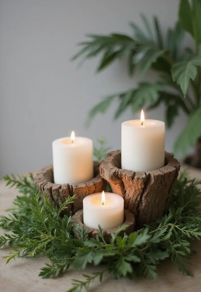 25 Candle and Greenery Table Decor Ideas for Natural Warmth 70 25 Candle and Greenery Table Decor Ideas for Natural Warmth - 22. Botanical Candle Holders