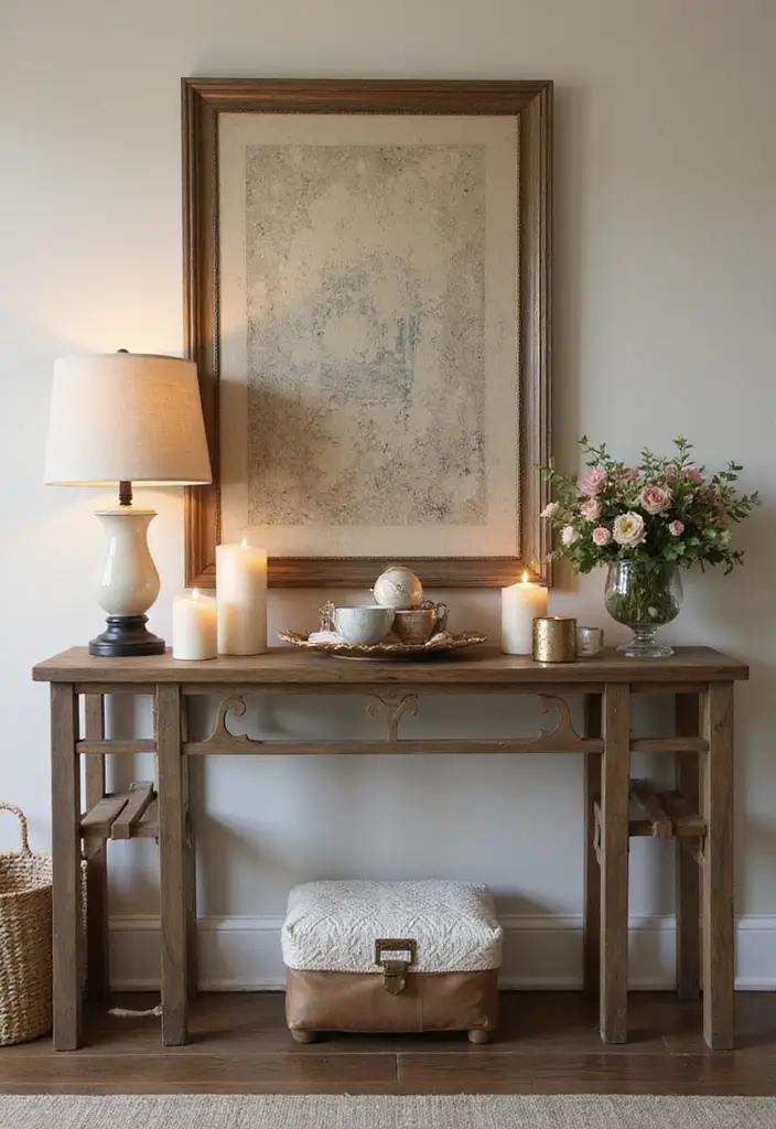 25 Cozy Home Decor Ideas with Candles and Lamps for a Warm Glow 54 25 Cozy Home Decor Ideas with Candles and Lamps for a Warm Glow - 14. Console Table Styling