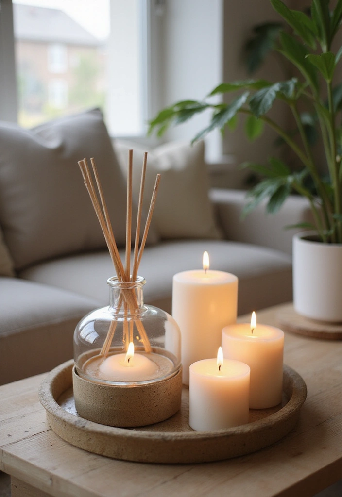 25 Cozy Home Decor Ideas with Candles and Lamps for a Warm Glow 66 25 Cozy Home Decor Ideas with Candles and Lamps for a Warm Glow - 20. Diffusers and Candles Combined