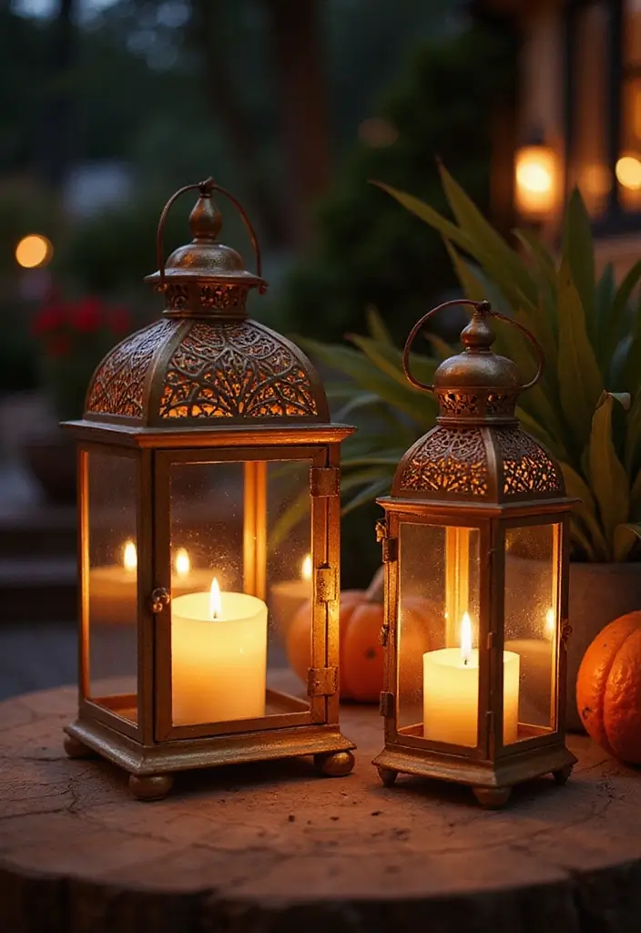 25 Cozy Home Decor Ideas with Candles and Lamps for a Warm Glow 21 25 Cozy Home Decor Ideas with Candles and Lamps for a Warm Glow - 5. Decorative Lanterns