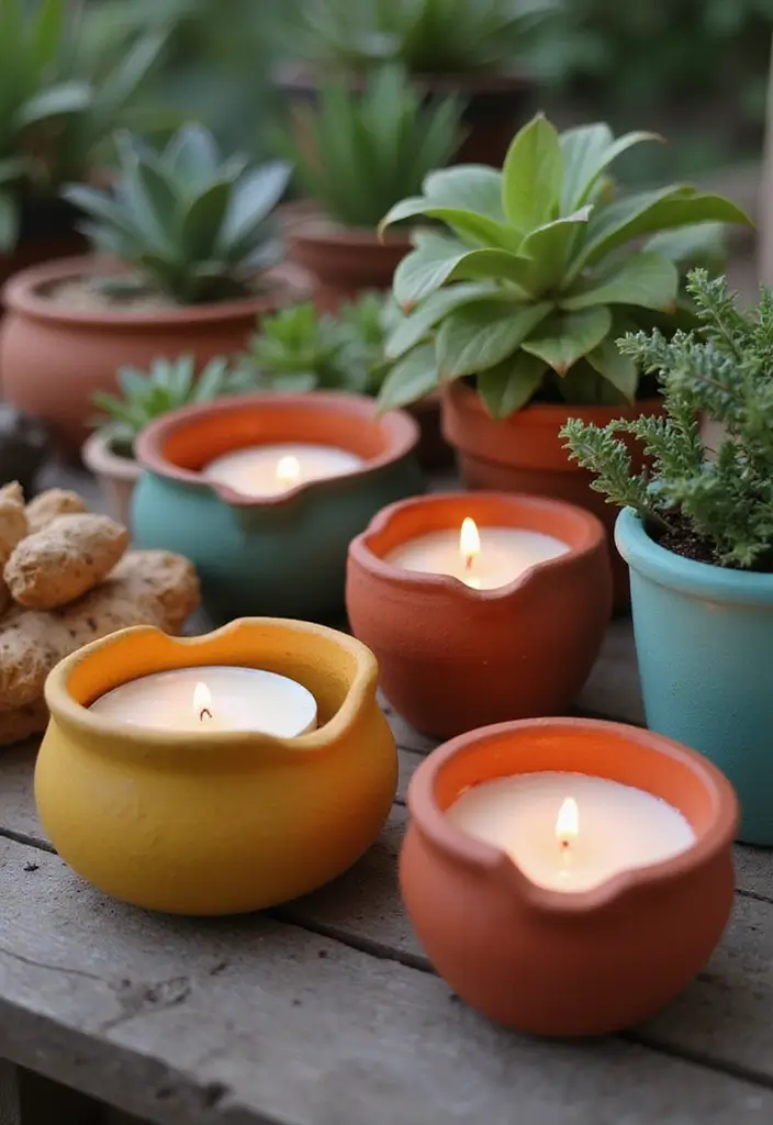 25 DIY Candle Holder Ideas That Add Handmade Charm to Your Home - 4. Terracotta Pot Candle Holders