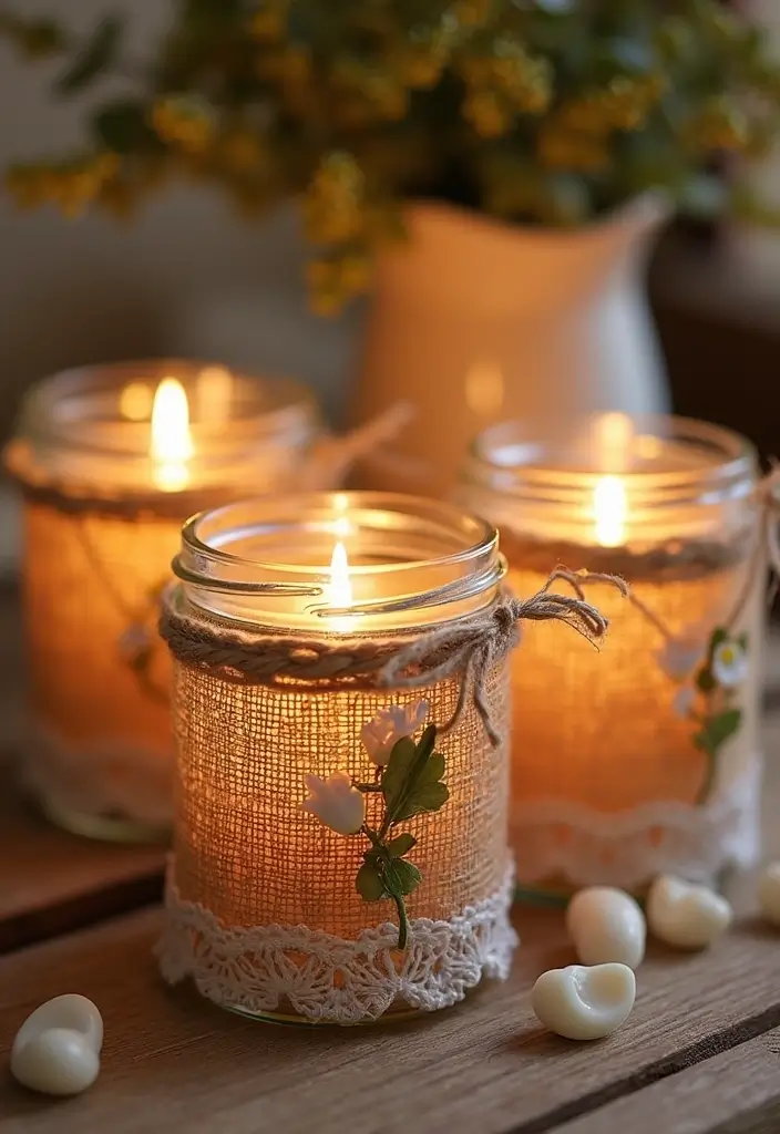 25 DIY Candle Holder Ideas That Add Handmade Charm to Your Home - 9. Fabric-Wrapped Candle Holders