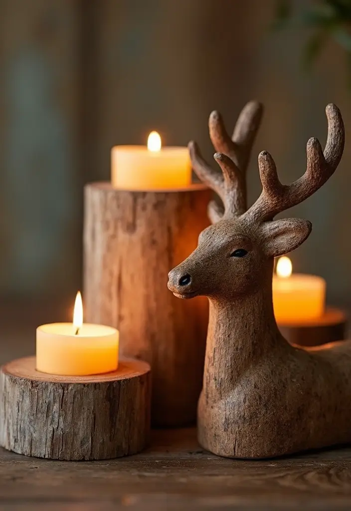 25 Deer Candle Holder Decor Ideas Perfect for Winter Decor 39 25 Deer Candle Holder Decor Ideas Perfect for Winter Decor - 15. Reclaimed Wood Deer Candle Holders