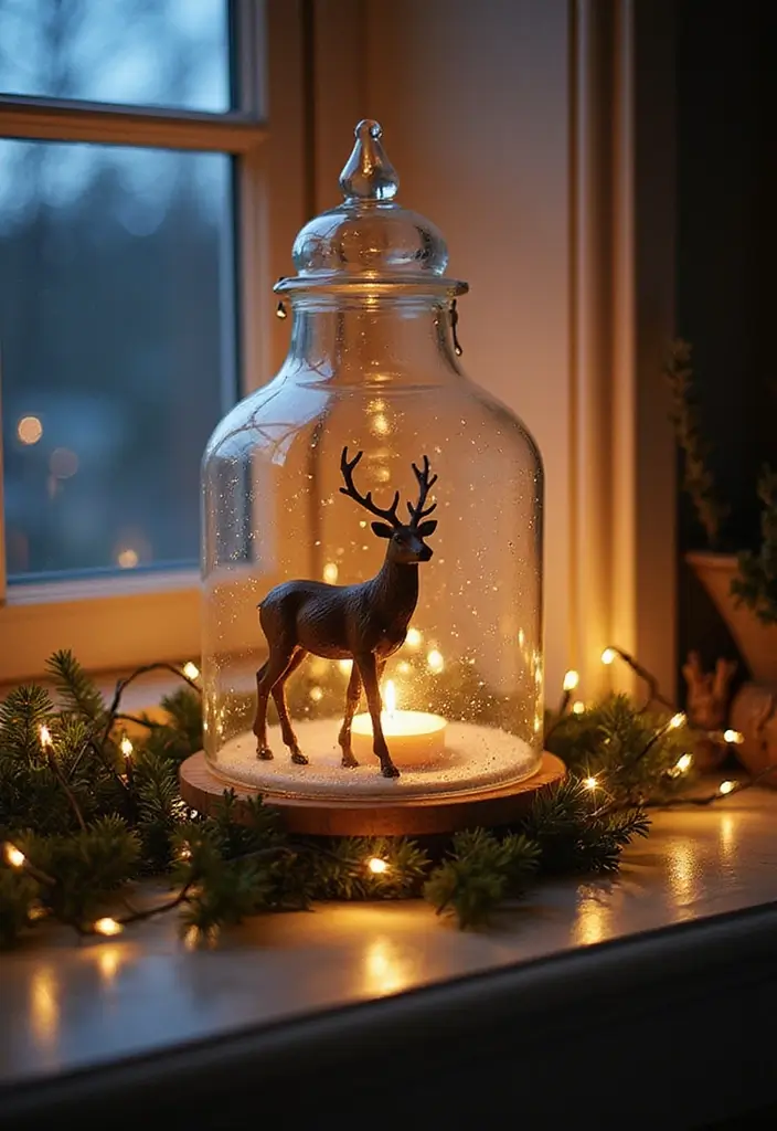 25 Deer Candle Holder Decor Ideas Perfect for Winter Decor 9 25 Deer Candle Holder Decor Ideas Perfect for Winter Decor - 3. Glass Lanterns with Deer Figurines