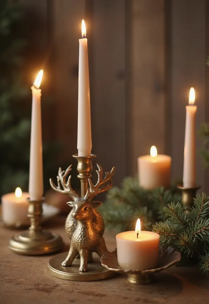 25 Deer Candle Holder Decor Ideas Perfect for Winter Decor 19 25 Deer Candle Holder Decor Ideas Perfect for Winter Decor - 5. Vintage Deer Candle Holders