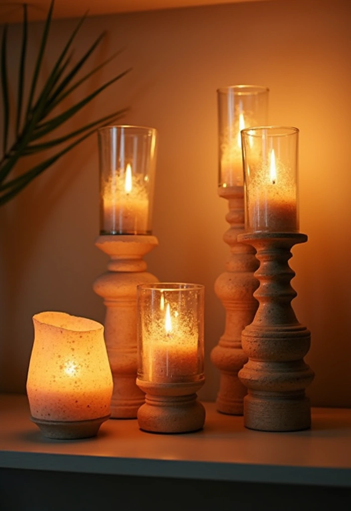 25 Home Inspiration Ideas Using Candles and Fragrance Bottles 25 25 Home Inspiration Ideas Using Candles and Fragrance Bottles - 11. Candle Holders as Art Pieces