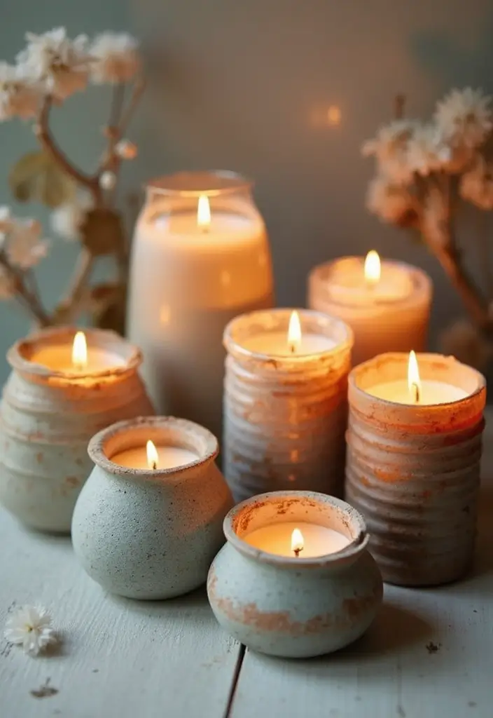 25 Home Inspiration Ideas Using Candles and Fragrance Bottles 91 25 Home Inspiration Ideas Using Candles and Fragrance Bottles - 25. Upcycled Candle Holders