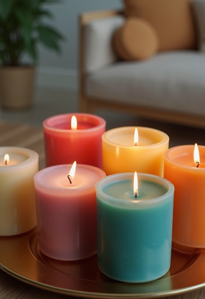 25 Living Room Candle Decor Ideas That Create Cozy Evenings 79 25 Living Room Candle Decor Ideas That Create Cozy Evenings - 17. Color-Coordinated Candle Collections