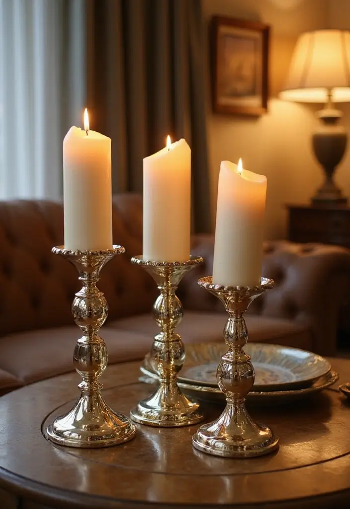 25 Living Room Candle Decor Ideas That Create Cozy Evenings 86 25 Living Room Candle Decor Ideas That Create Cozy Evenings - 18. Candle Holders with Mirrors