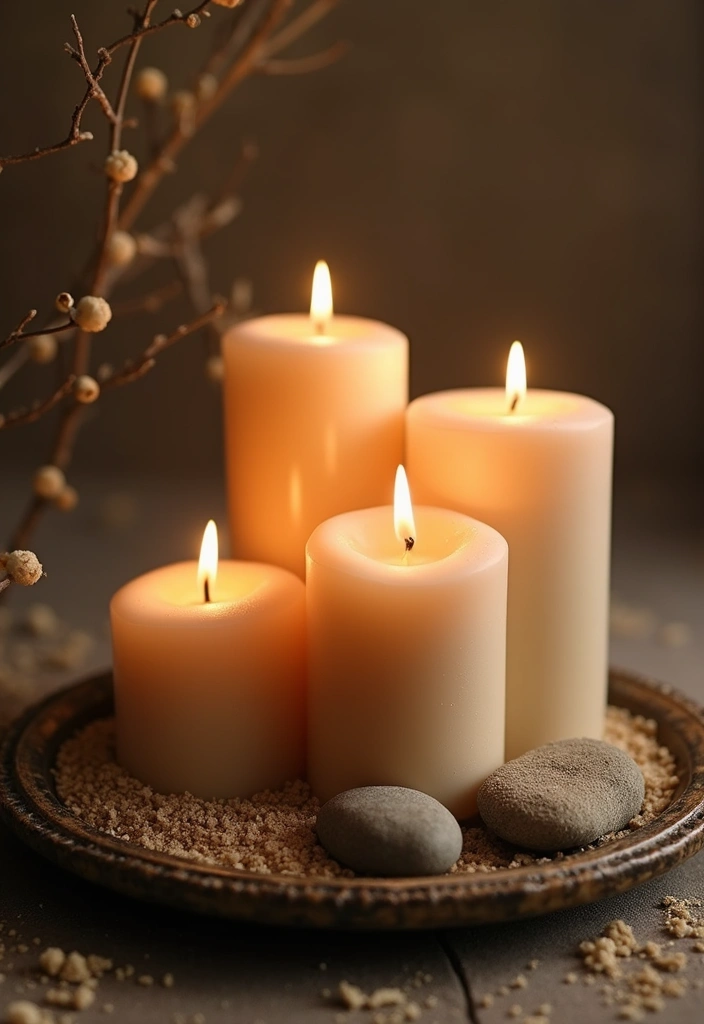 25 Living Room Candle Decor Ideas That Create Cozy Evenings 89 25 Living Room Candle Decor Ideas That Create Cozy Evenings - 19. Layered Candle Stacks