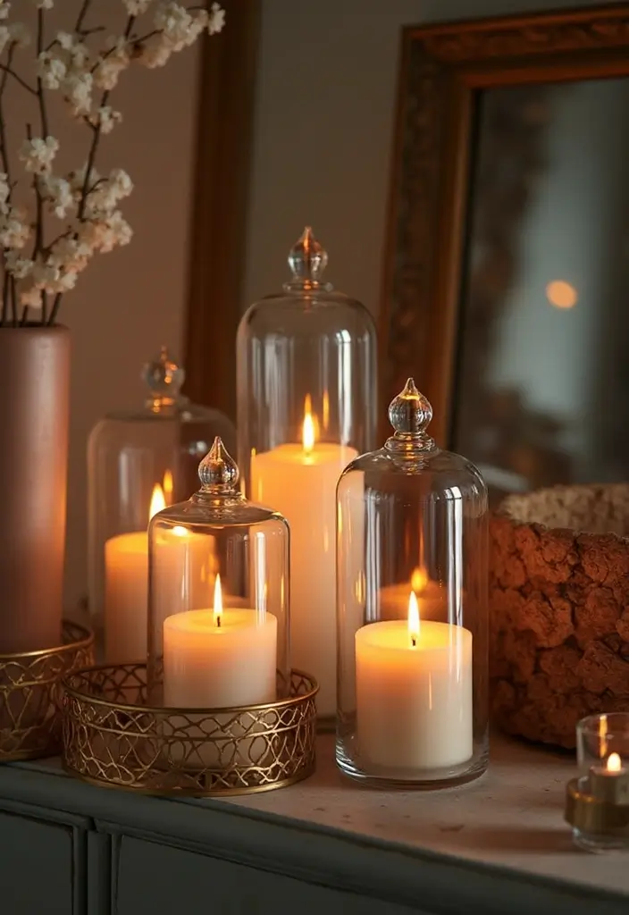 25 Metal Candle Holder Decor Ideas for Industrial Style 39 25 Metal Candle Holder Decor Ideas for Industrial Style - 11. Candle Holders with Glass Domes