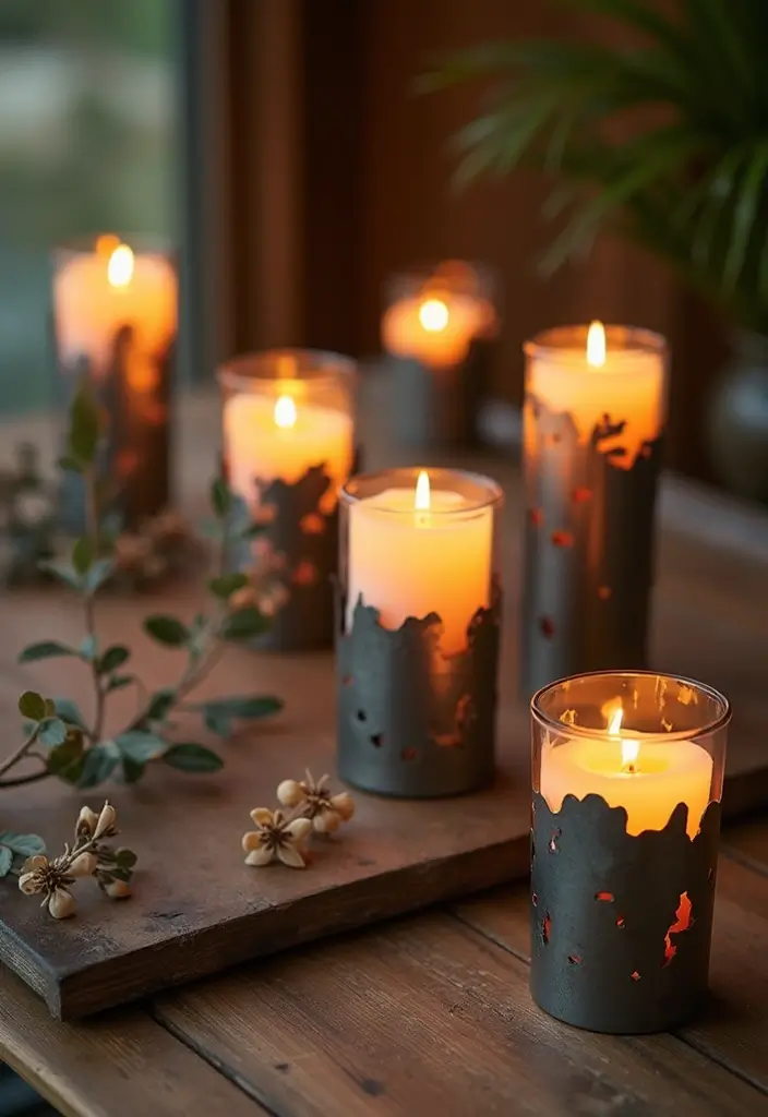 25 Metal Candle Holder Decor Ideas for Industrial Style 40 25 Metal Candle Holder Decor Ideas for Industrial Style - 12. Candle Holders Made from Recycled Metal
