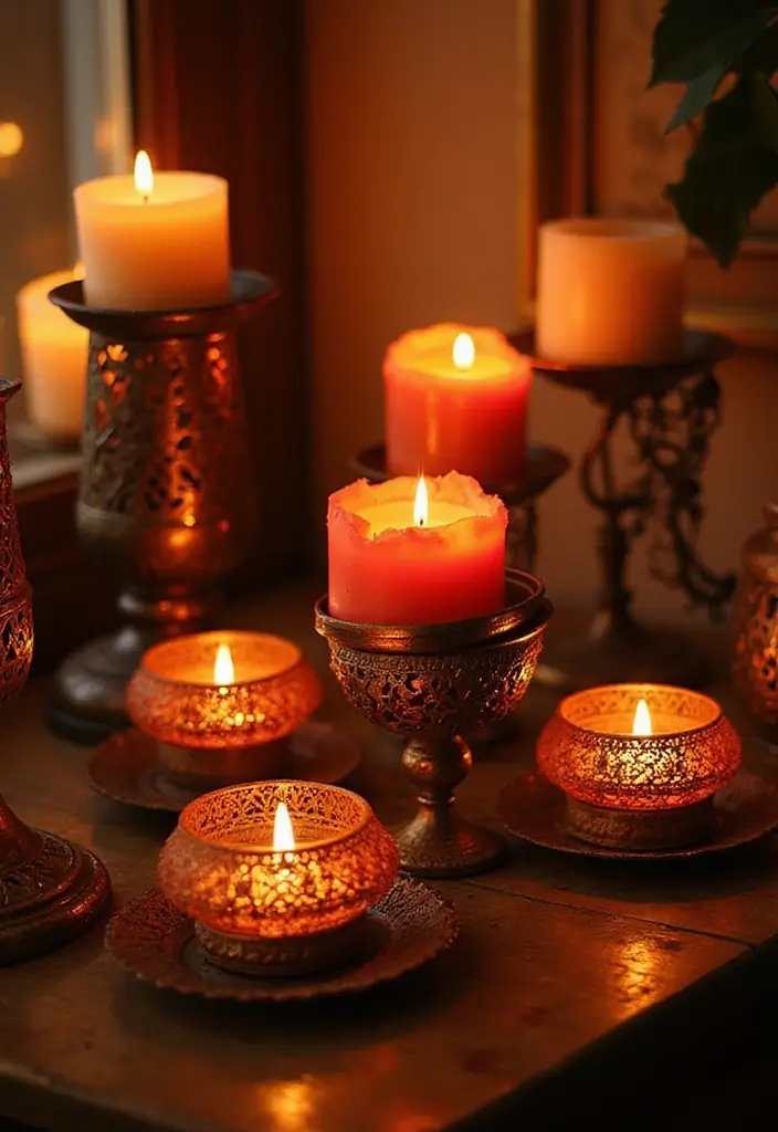 25 Metal Candle Holder Decor Ideas for Industrial Style 59 25 Metal Candle Holder Decor Ideas for Industrial Style - 17. Candle Holders with Artistic Designs