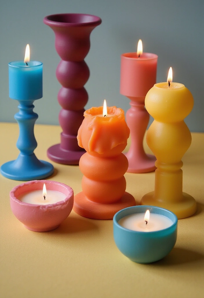 25 Metal Candle Holder Decor Ideas for Industrial Style 68 25 Metal Candle Holder Decor Ideas for Industrial Style - 22. Candle Holders with a Fun Twist