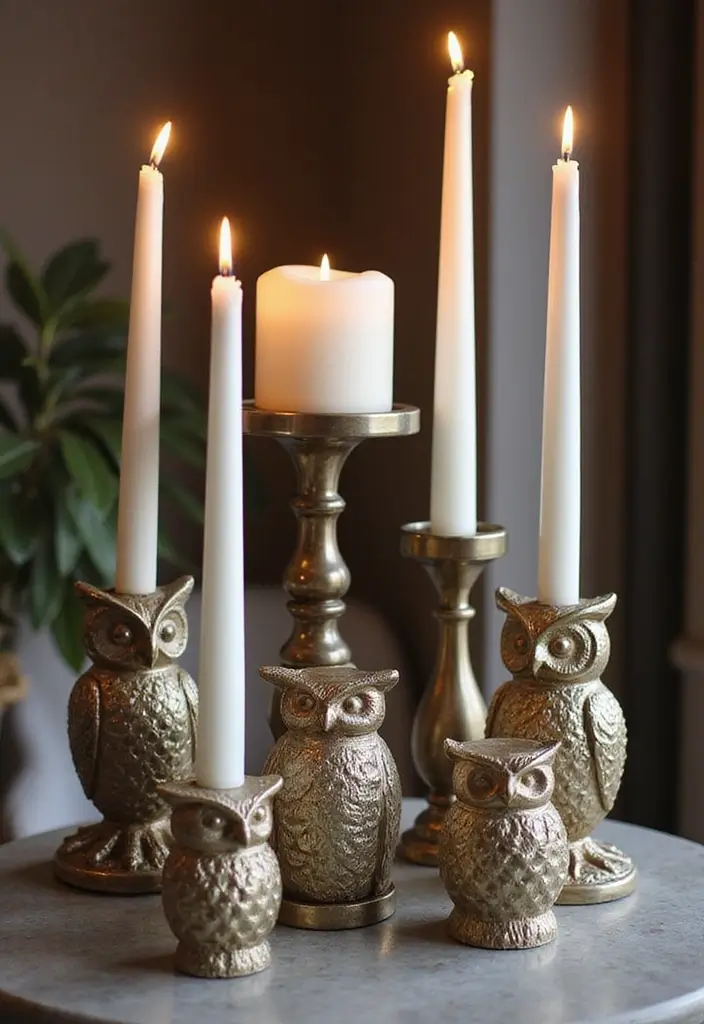 25 Owl Candle Holder Decor Ideas That Add Whimsical Charm 71 25 Owl Candle Holder Decor Ideas That Add Whimsical Charm - 23. Elegant Owl Candle Holder Sets