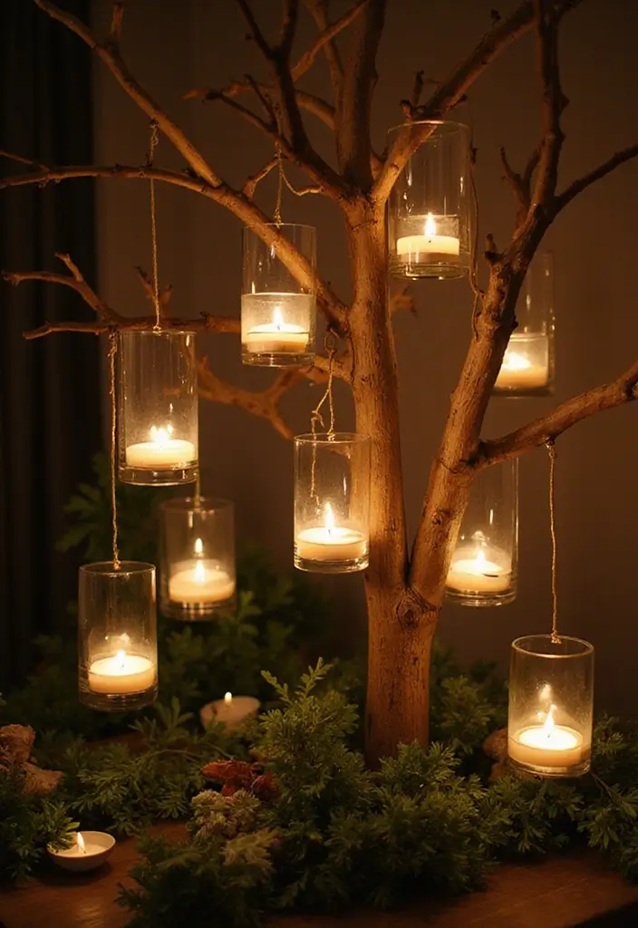 25 Rustic Farmhouse Decor Ideas with Candles and Vases for Country Charm 51 25 Rustic Farmhouse Decor Ideas with Candles and Vases for Country Charm - 17. Rustic Hanging Candle Holders