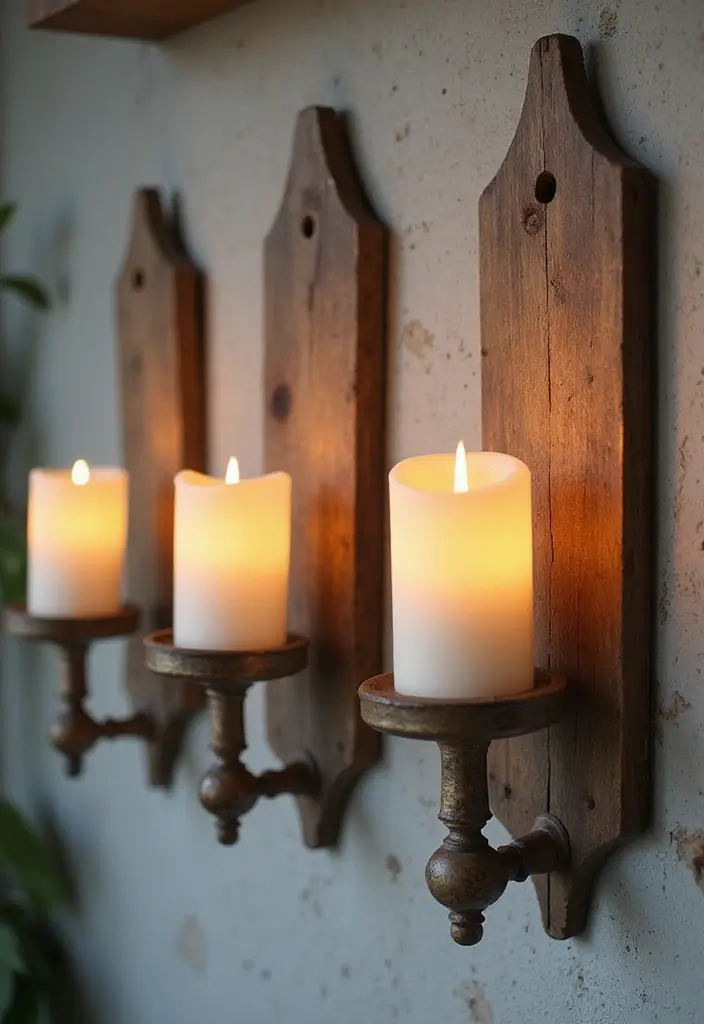 25 Rustic Farmhouse Decor Ideas with Candles and Vases for Country Charm 67 25 Rustic Farmhouse Decor Ideas with Candles and Vases for Country Charm - 23. Rustic Candle Sconces