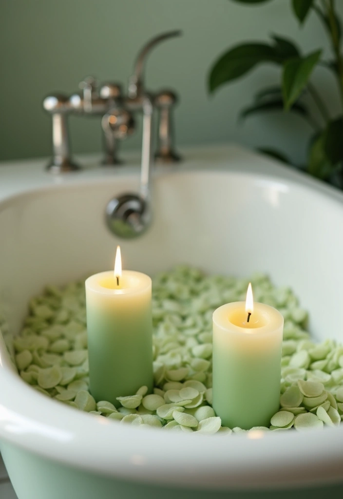 25 Sage Green Candle Decor Ideas for Calm and Trendy Spaces 58 25 Sage Green Candle Decor Ideas for Calm and Trendy Spaces - 16. Sage Green Candle Accents in Bathrooms