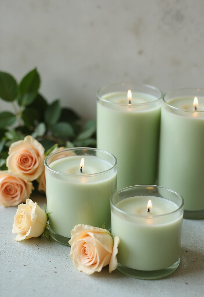 25 Sage Green Candle Decor Ideas for Calm and Trendy Spaces 60 25 Sage Green Candle Decor Ideas for Calm and Trendy Spaces - 18. Sage Green Candle and Body Care Station