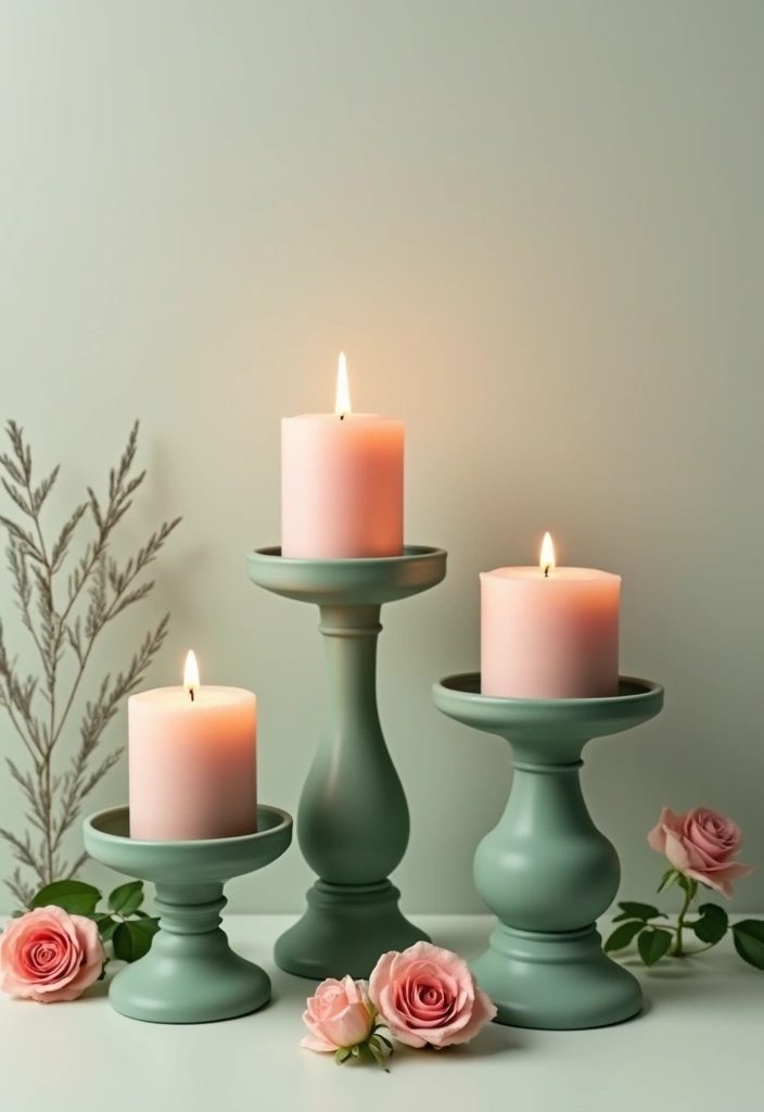 25 Sage Green Candle Decor Ideas for Calm and Trendy Spaces 67 25 Sage Green Candle Decor Ideas for Calm and Trendy Spaces - 19. Sage Green Candle Stands