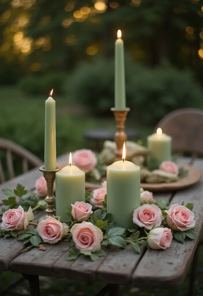 25 Sage Green Candle Decor Ideas for Calm and Trendy Spaces 70 25 Sage Green Candle Decor Ideas for Calm and Trendy Spaces - 20. Sage Green Candles in Outdoor Settings