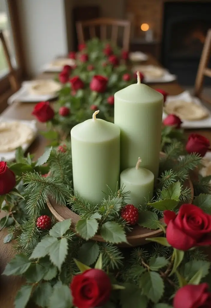 25 Sage Green Candle Decor Ideas for Calm and Trendy Spaces 80 25 Sage Green Candle Decor Ideas for Calm and Trendy Spaces - 24. Sage Green Candles for Seasonal Holidays